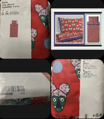 IKEA Glodande Twin Duvet Cover Set,Wondermooi,Red Teddy Bear,Van Beirendonck NEW - Image 1 of 4