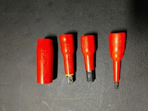 4 Piece Cementex Insulated Socket Set 3/8" Dr ,12 Pt 5/8", 7/16" & 7/32"Hex - Picture 1 of 1