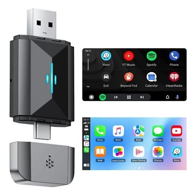 Volam 2 in 1 Adattatore per Carplay Android Auto, Wireless Converte Carplay Andr - Immagine 1 di 4