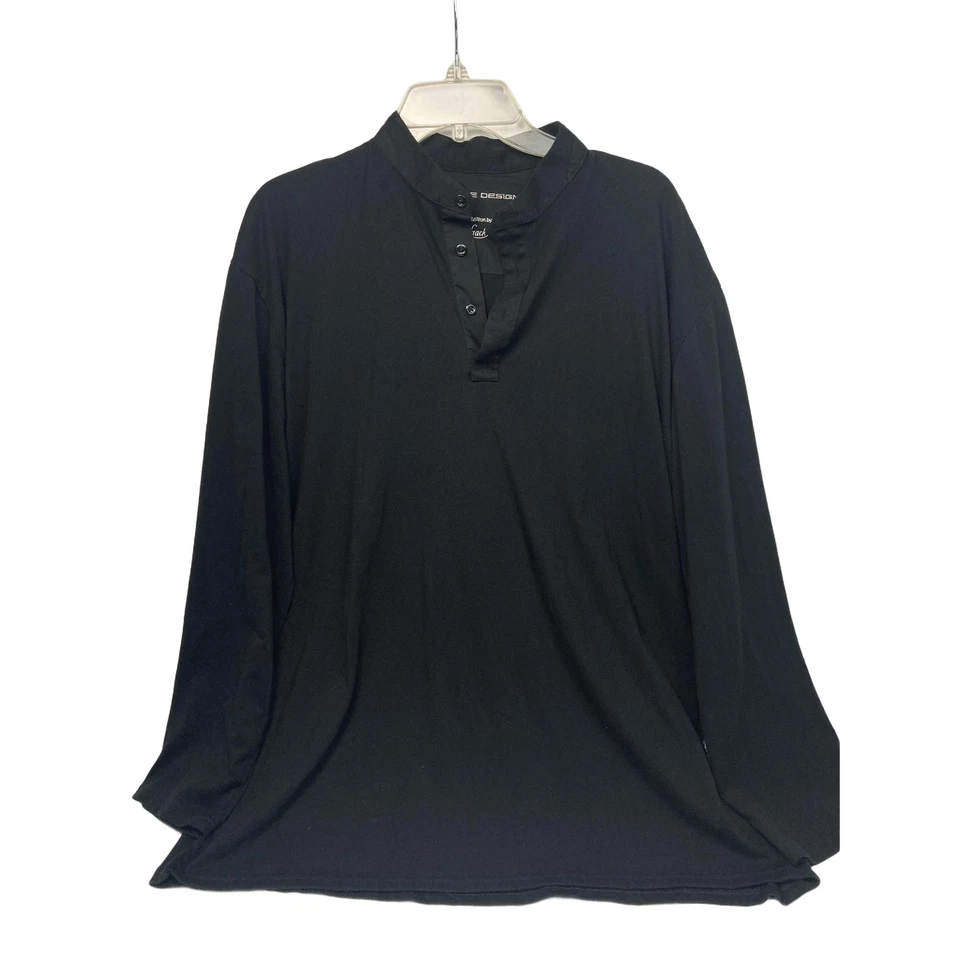 Porsche Special Edition by van Laack Black Long-Sleeve 3-Button Henley Shirt XL - Image 1 of 4