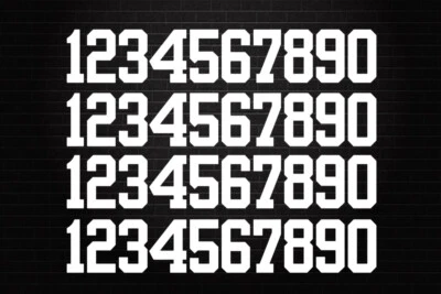 Hoja de calcomanías adhesivas de vinilo 0-9 números, 40 números totales, tipo de número deportivo Foto 1 de 4