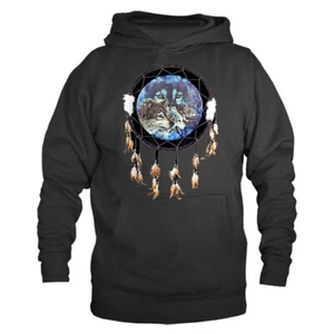 Sudadera con capucha Native American Indian Dream Catcher Wolf - Imagen 1 de 10