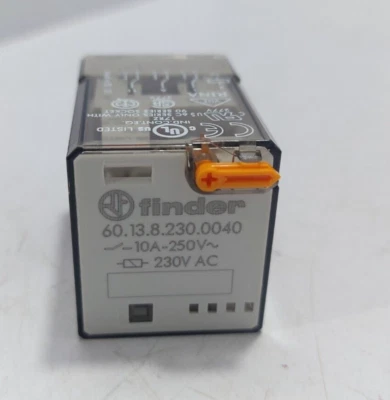 Finder 60.13.8.230.0040 Relay 10a 250v 230v AC Lotto Da 9 - Image 1 of 4
