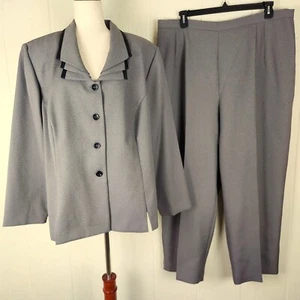 Danny & Nicole Pant Suit Set Women's Plus 24W 3 Layer Collar Elastic Waist NWT - Picture 1 of 24