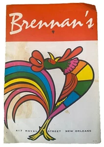 Vintage 1975 Breakfast at Brennan's Restaurant Menu New Orleans French Quarter - Picture 1 of 5