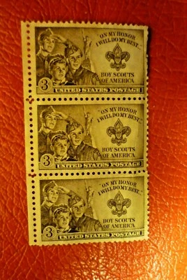THREE 1950 SCOTT 995 UNUSED US STAMP BOY SCOUTS 3 CENT - Image 1 of 2