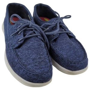 Skechers Go Step Low Top Boat Office Preppy Shoe Womens 7.5 Blue Moc Toe Lace Up - Picture 1 of 19