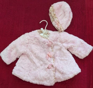 Biscotti Bambino, Cappotto Bambina Con Cappello Taglia 3 Mesi, Rosa - Foto 1 di 19