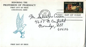 USA 1972 FIRST DAY COVER PHARMACY ISSUE 19TH CENTURY MEDICINE BOTTLES + CACHET - Picture 1 of 1