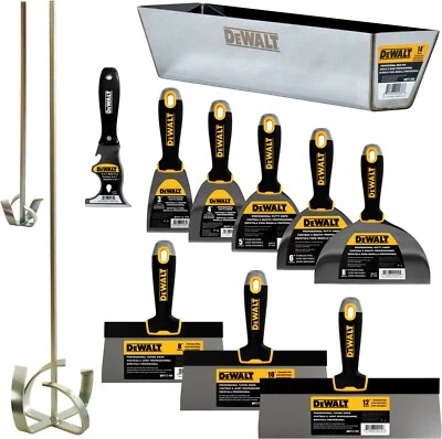 DEWALT Stainless Steel Drywall Taping Knife Set w/ Mixer + Mud Pan  | DXTT-3-609 - Image 1 of 4