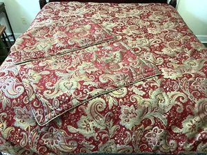 Croscill Embroidered Mystique Floral & Paisley Red King Comforter and King Shams - Picture 1 of 13