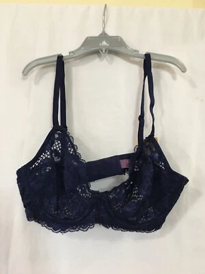 Adored By Adore Me Women's Chelsey Unlined Underwire Bra Lace Navy Blue U pick - Image 1 of 4