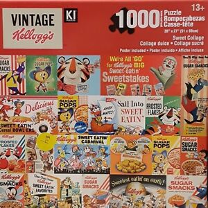 KI Puzzles Vintage Kellogg's Cereals 1000 Piece Puzzle NIB