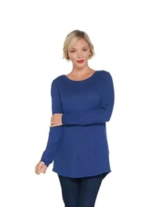 NWT Denim & Co. Essentials Round-Neck Long Sleeve Tunic Sweater XL - Picture 1 of 4