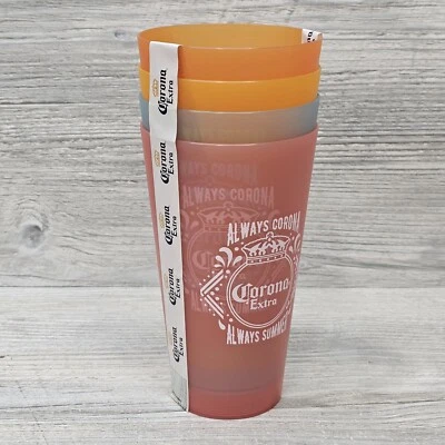 Corona Extra 4 упаковки 20 унций пластиковые чашки набор всегда Summer человек пещера пиво барбекю бар папа - Изображение 1 из 4