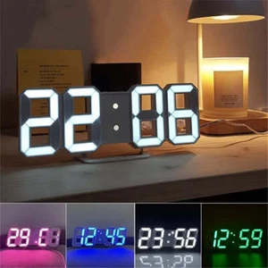 3D LED Digital Clock, Bedroom LED Clock For Home Decor-LED Electronic Hanging Cl - Picture 1 of 11