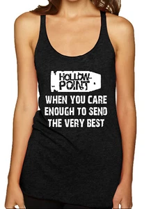 Top sin mangas Hollow Point When You Care Lo suficiente como para enviar la mejor camiseta sin mangas Racerback - Imagen 1 de 15
