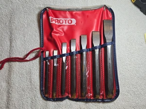 Proto Seven Piece Cold Chisel Set 86A w/ Roll Up Pouch - Picture 1 of 12