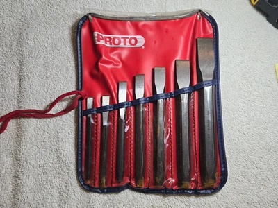 Proto Seven Piece Cold Chisel Set 86A w/ Roll Up Pouch - Image 1 of 4