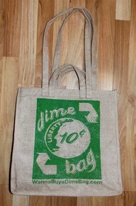 DIME BAG LARGE LINED HEMP TOTE BAG with SHOULDER STRAPS & HANDLES - Picture 1 of 3