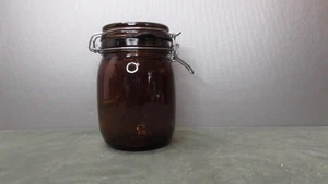 Barattolo barattolo vetro colore ambra marrone scuro farmacia Ikea 6,5" - Foto 1 di 8