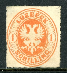 Germany States 1863 Lubeck 1s Orange Sc #9 Mint W862 - Picture 1 of 6