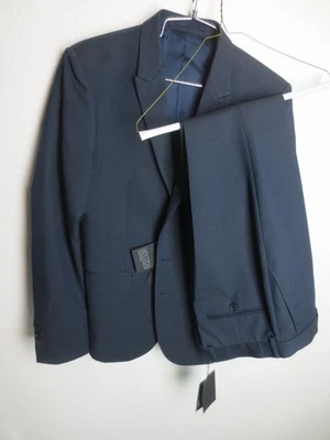 Traje The Kooples finamente a medida negro azul manchado nuevo con etiquetas $835 talla 44 EU -34 US w30" Foto 1 de 4