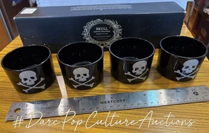 TOTENKOPF & GEKREUZTE KNOCHEN Votivkerzenhalter, schwarz 4er Set, Pottery Barn, - Bild 1 von 14