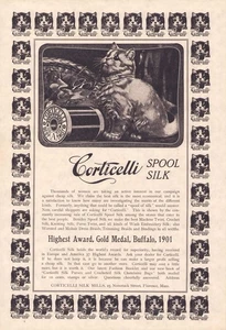 1901 Corticelli Spool Silk Thread Lg 11x16 AD PRINT Read P165 - Picture 1 of 2