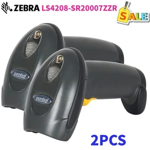2PACK Zebra LS4208-SR20007ZZR 1D Handheld Barcode Scanner With USB Cable - Picture 1 of 8