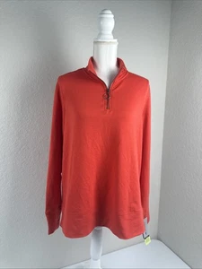 Sudadera para mujer Ideology naranja lisa manga larga puños cuarto cremallera 1X - Imagen 1 de 4