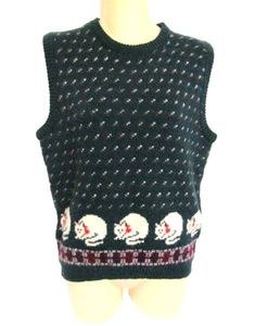 DAMEN DEANS OF SCOTLAND GRÜN WOLLE / KÄTZCHEN Pullover ÄRMELLOS WESTE SWEATER S - Bild 1 von 11