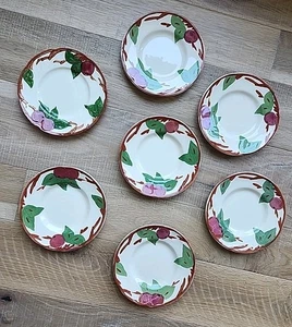 Franciscan Apple Plates Bread Dessert Cake Earthenware Vintage Set of 7 - Picture 1 of 5