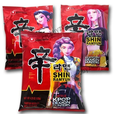 NONGSHIM New Listing3pk Kpop Demon Hunters SHIN Ramyun Ramen Huntrix Rumi Zoey Mira golden Nong Shim