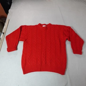 Vintage Carriage Court Sweater Youth Large Red Cable Knit Preppy Tennis Prep 90s - Bild 1 von 10