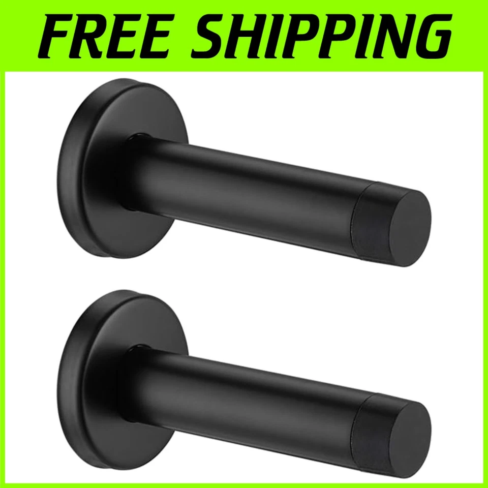 Parachoques de tope de puerta negro mate - Paquete de 10, acero inoxidable Foto 1 de 4