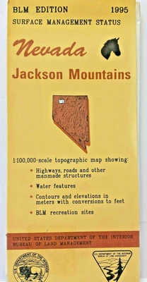 USGS BLM Edition Topographic Map Nevada Jackson Mountains 1995 (Map Edited 1985) - Image 1 of 4