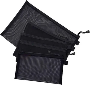 Yqkangzhu 4 Different Mesh Zipper Pouch, Nylon File Folders, Lightweight Penc... - Picture 1 of 12