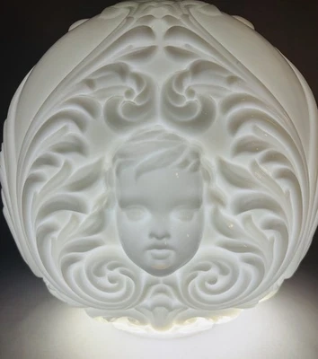 Pantalla de lámpara de vidrio querubín leche estilo victoriano vintage de 10" Foto 1 de 4