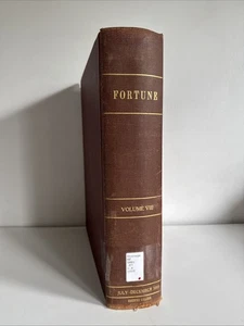 Vtg FORTUNE Magazine July - December 1933 BOUND BOOK 6 Issues Ads Art Vol VIII - Picture 1 of 13