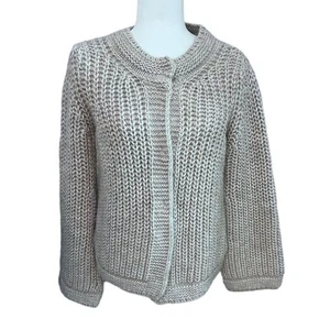 Cárdigan tejido grueso de lujo italiano Anthropologie Elsamanda mezcla de lana de alpaca - Imagen 1 de 5