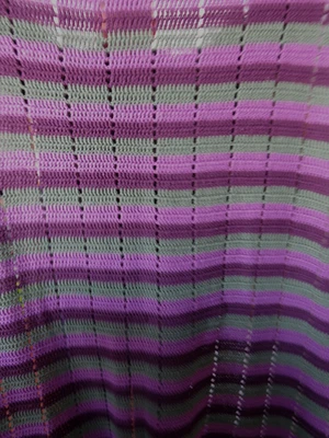 Manta Afghan Wicked Colors Hecha a Mano Ganchillo Verde Púrpura 57"x90" Foto 1 de 4