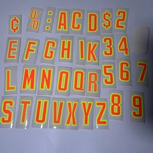 Large Lot Of VTG Vinyl Static Cling Letters Numbers Dayglo Neon Super Signs Inc - Picture 1 of 6