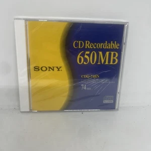 Sony CD-R CD Recordable 650MB 74min Compact Disc CDQ-74CN Sealed - Picture 1 of 3
