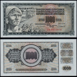 YUGOSLAVIA 1000 DINARA (P92d) 1981 UNC - Foto 1 di 1