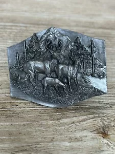 Deer new 3-D pewter metal hunter belt buckle Made in USA Siskiyou Buckle Co - Picture 1 of 4