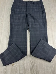 Banana Republic Women’s Mid-Rise Plaid Logan Dress Pants Navy Size 16 LONG NWT - Picture 1 of 11