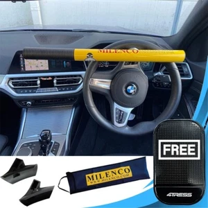 Bloqueo de rueda amarillo para dirección de automóvil Milenco antirrobo + bolsa + almohadilla 6798.M✅ - Imagen 1 de 21