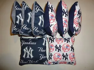 Set 8 borse Cornhole Corn Hole Toss MLB New York Yankees N Y - Foto 1 di 1