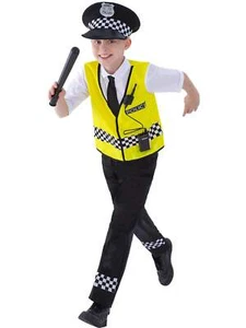 Police Officer Cop Policeman Fancy Dress Costume Book Week With Radio Set - Picture 1 of 8